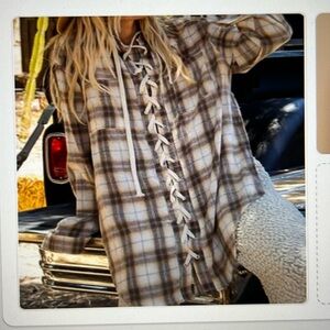 Pol Clothing Tie Flannel Shirt